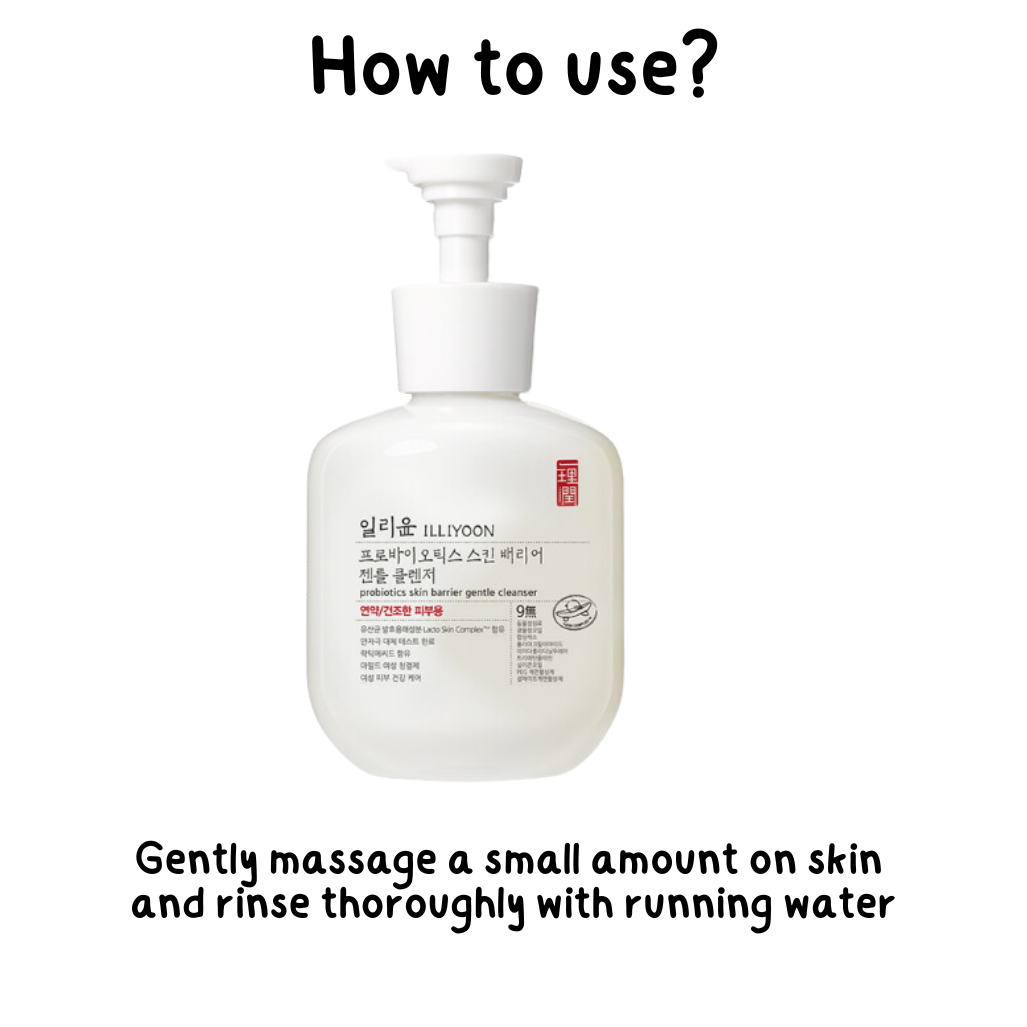 ILLIYOON Probiotics Skin Barrier Gentle Cleanser (300ml) – Hydrating Gel Formula for Sensitive Skin, Feminine Hygiene, and All Skin Types | Lacto Skin Complex & Soothing Ingredients Made in Korea