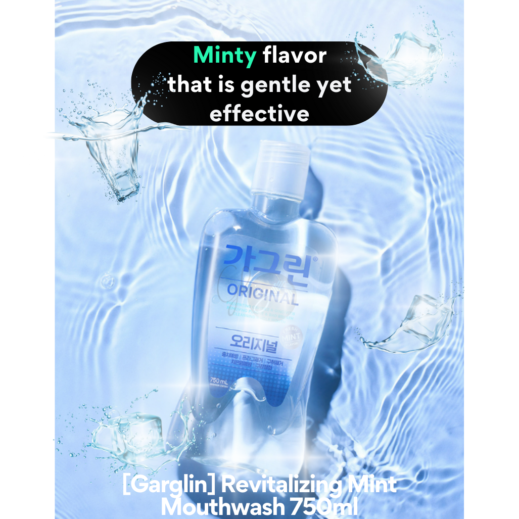 Korea's #1 Revitalizing Mint Mouthwash (750ml) – GARGLIN: Instantly Banish Bad Breath & Eliminate Plaque for a Fresh Smile!