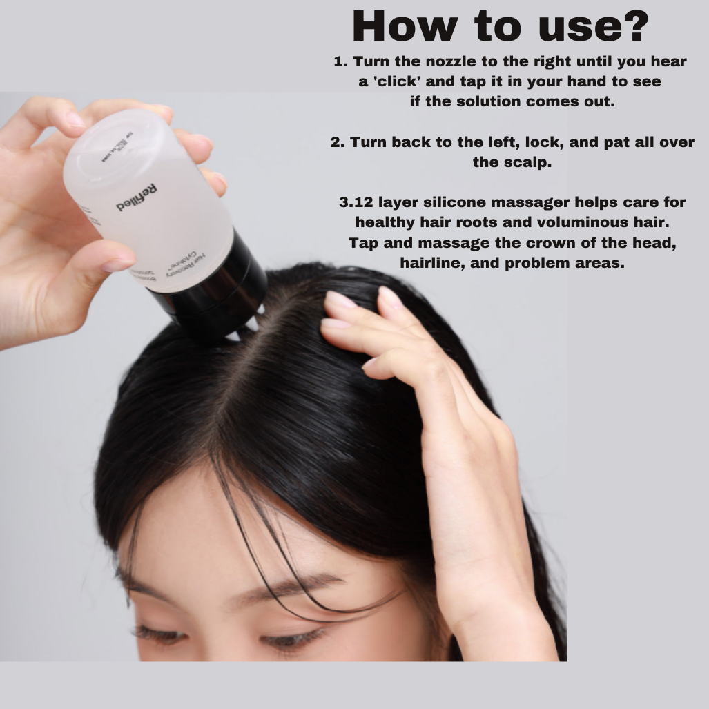 Refilled Hair Recovery Cytokine Tonic Booster | Advanced Hair Loss Solution with Cooling Scalp Treatment & Hair Growth Stimulating Essence | Non-Greasy, Fast Absorbing Formula with Biotin & Natural Actives | 100ml | Made in Korea
