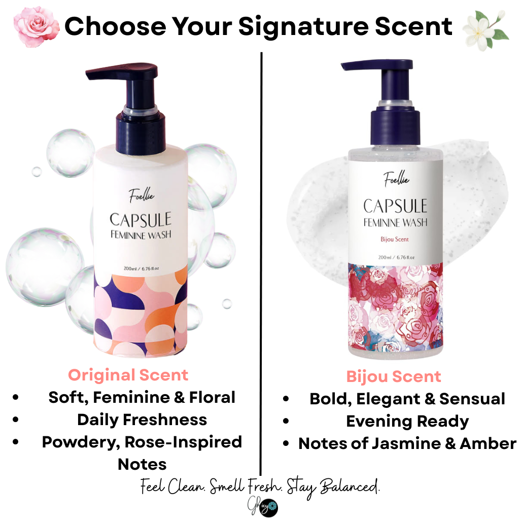 Foellie Capsule Feminine Wash 200ml – pH Balanced Prebiotic Gel Cleanser with Rich Foam Lather for Intimate Hygiene & Comfort | Plant-Based Formula Supports Healthy Microbiome | Free from Parabens, Sulfates & Alcohol | Fragrance-Free Original Scent