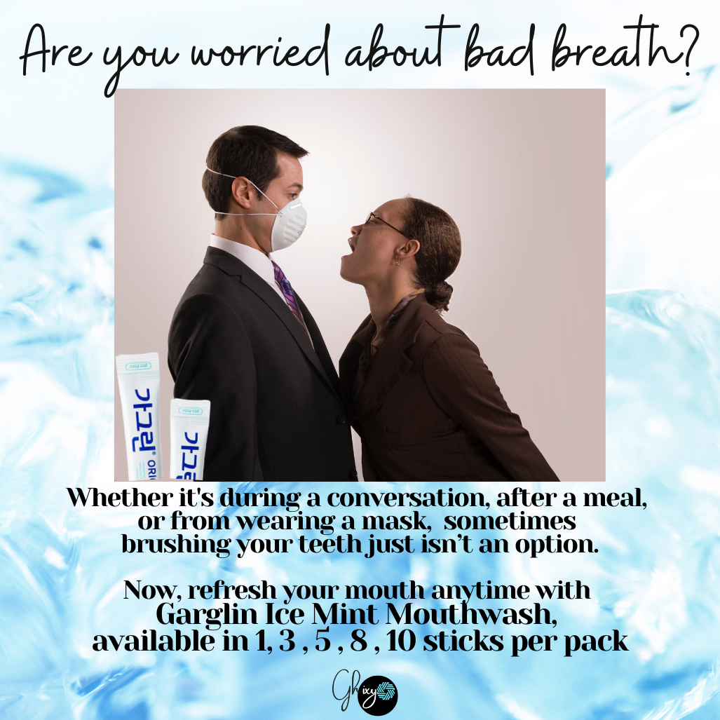 GARGLIN: Korea's #1 Refreshing Artic Mint Portable Mouthwash Stick (10ml X 8ea) - Instantly Banish Bad Breath & Eliminate Plaque for a Fresh Smile!