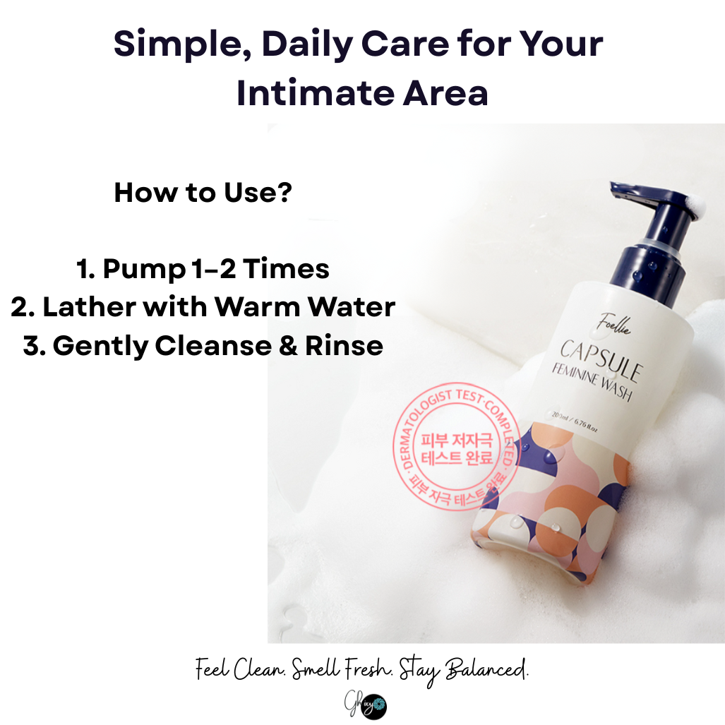 Foellie Capsule Feminine Wash 200ml – pH Balanced Prebiotic Gel Cleanser with Rich Foam Lather for Intimate Hygiene & Comfort | Plant-Based Formula Supports Healthy Microbiome | Free from Parabens, Sulfates & Alcohol | Fragrance-Free Original Scent