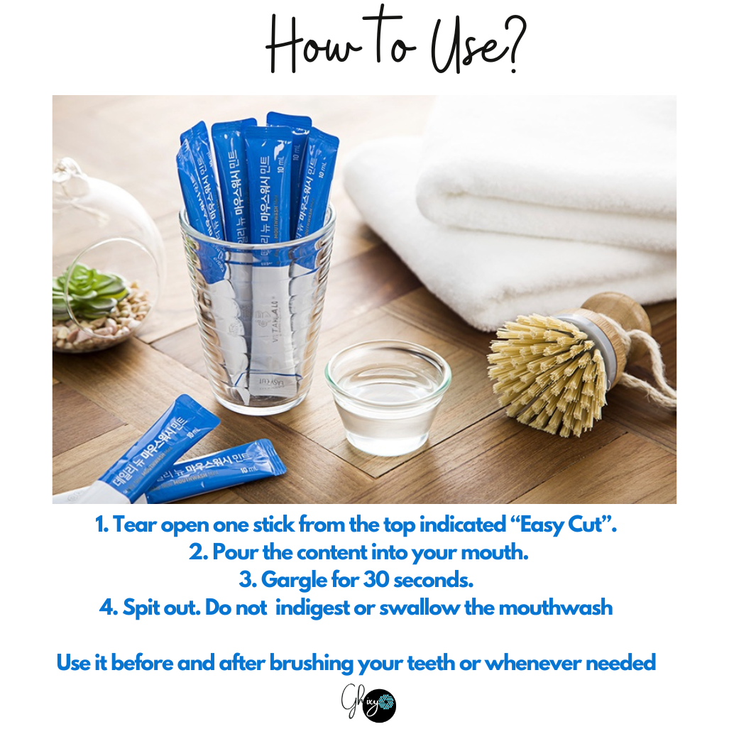 VITAHALO Icy Mint Mouthwash Stick – Fast Cooling Relief & Instant Freshness On the Go, Travel-Friendly Oral Care for Busy Lifestyles, Fights Plaque & Germs, Protects Against Cavities & Gingivitis, Compact Made in Korea, Refresh Anytime, Anywhere!