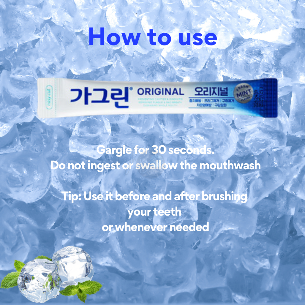 GARGLIN: Korea's #1 Refreshing Artic Mint Portable Mouthwash Stick (10ml X 8ea) - Instantly Banish Bad Breath & Eliminate Plaque for a Fresh Smile!