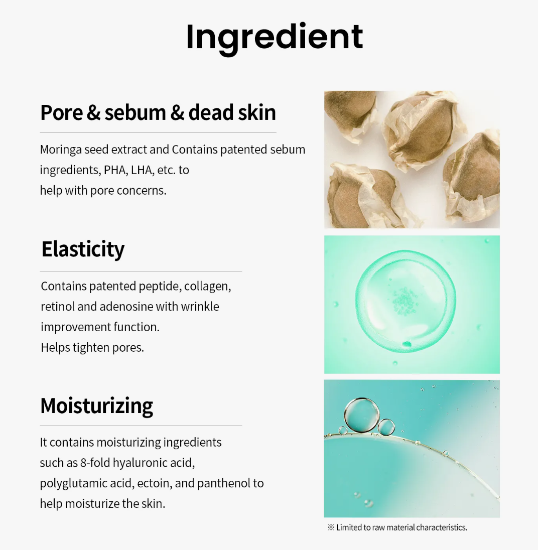 ilso Moringa Tightening Pore Serum 30ml – Pore Tightening, Sebum Control & Skin Firming with Moringa Seed Extract, SYN-AKE Peptide, Retinol, Niacinamide & Herbal Complex for Smooth, Hydrated, Firm Skin & Radiant Complexion