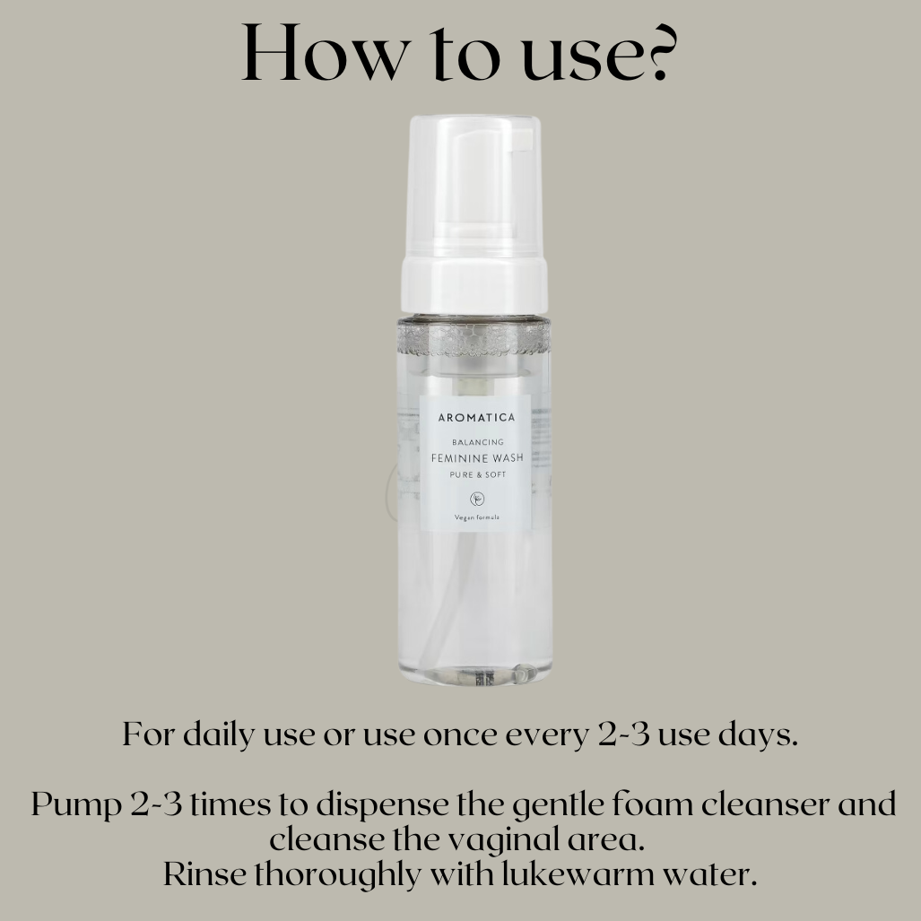 AROMATICA Pure & Soft Feminine Wash (170ml) – Korean Hypoallergenic Daily Cleanser for Intimate Care with Aloe & Dandelion, Non-Irritating Feminine Wash