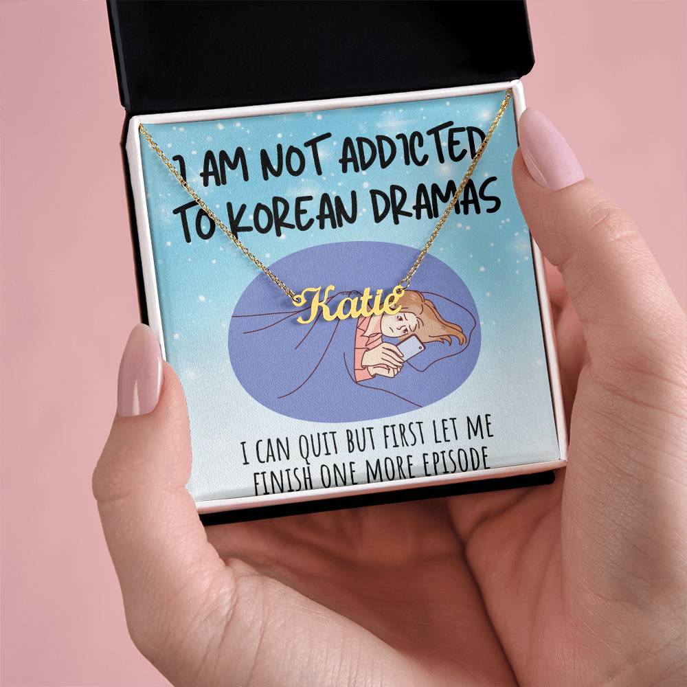 Personalized 'Not Addicted, Just Passionate' Korean Drama & K-pop Fan Necklace – Custom Christmas Gift for Friends, Unique Jewelry for Korean Enthusiasts, Heartfelt Mum Necklace from Daughter