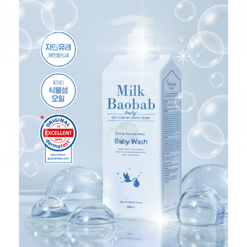 Milk Baobab Gentle Nourishing Baby Wash 500ml: Korean-Made Ultra-Gentle Care for Newborns & Sensitive Skin—Perfect for Head-to-Toe Cleansing!