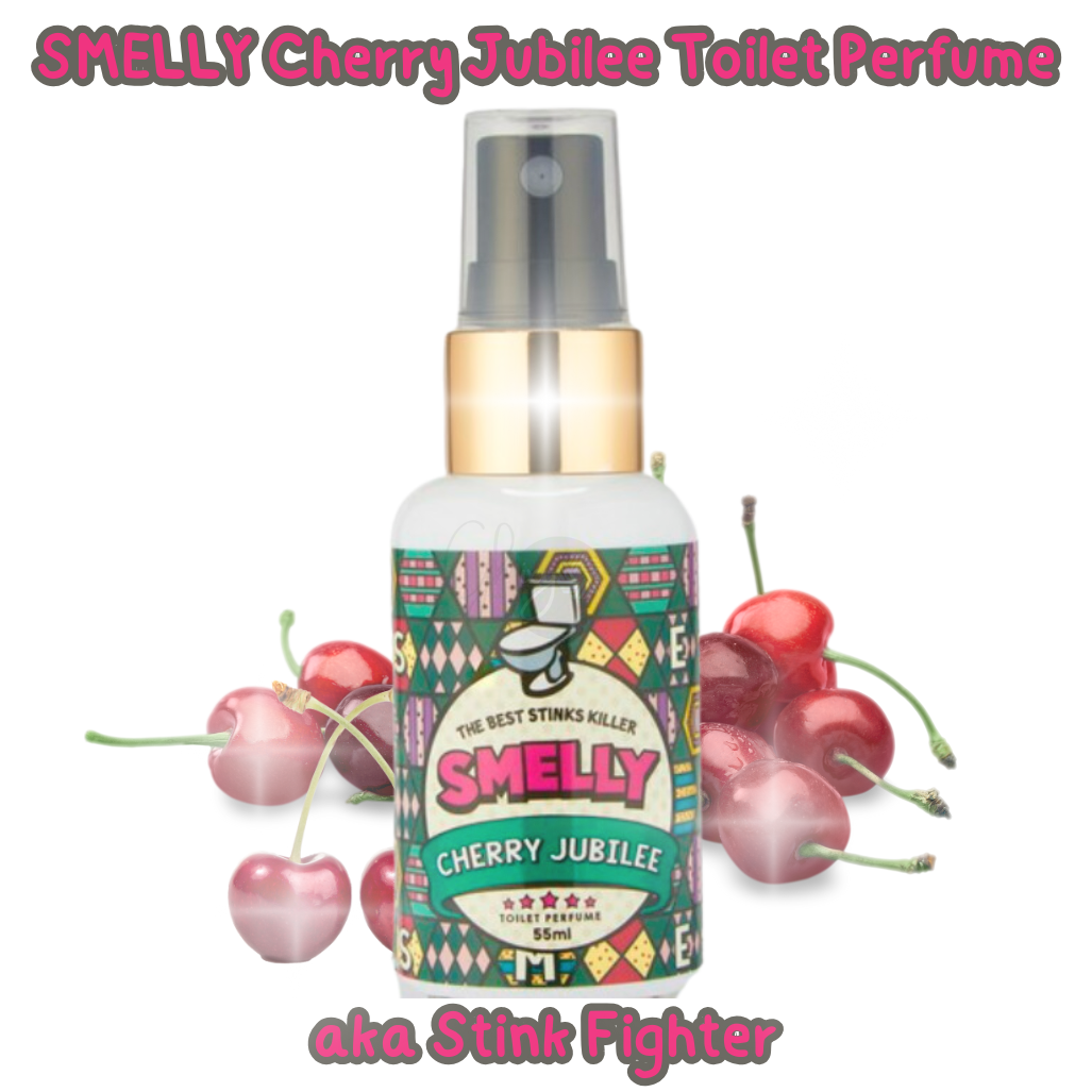 Elevate Your Bathroom Experience with SMELLY Cherry Jubilee Toilet Perfume - 55ml of Pure Freshness! Enjoy 450 Sprays of Long-Lasting, Natural Deodorization and Antibacterial Benefits