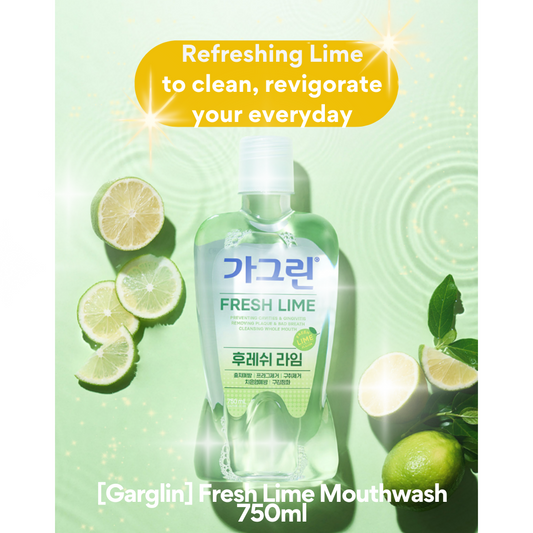 Korea's #1 Revitalizing Fresh Lime Mouthwash (750ml x 3) – GARGLIN: Freshen Your Breath Instantly & Fight Plaque for a Dazzling Smile!