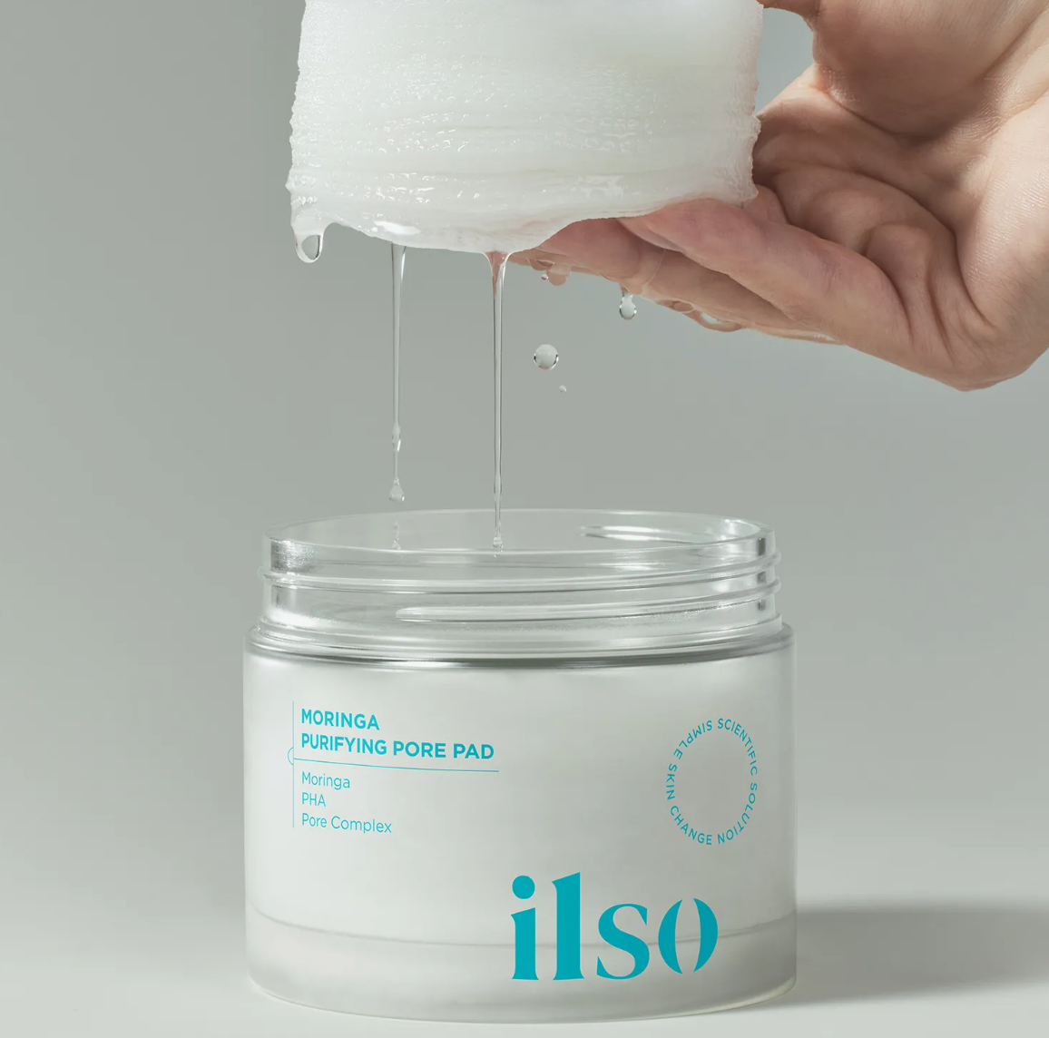 ilso Moringa Purifying Pore Pad 60P 160ml – Pore Detox, Deep Hydration & Gentle Exfoliation with Moringa Seed Extract, 7-Herbal Complex, PHA & LHA | Cooling, Soothing & Sebum Control for Clear, Refined Pores | Eco-Friendly, Vegan & Biodegradable