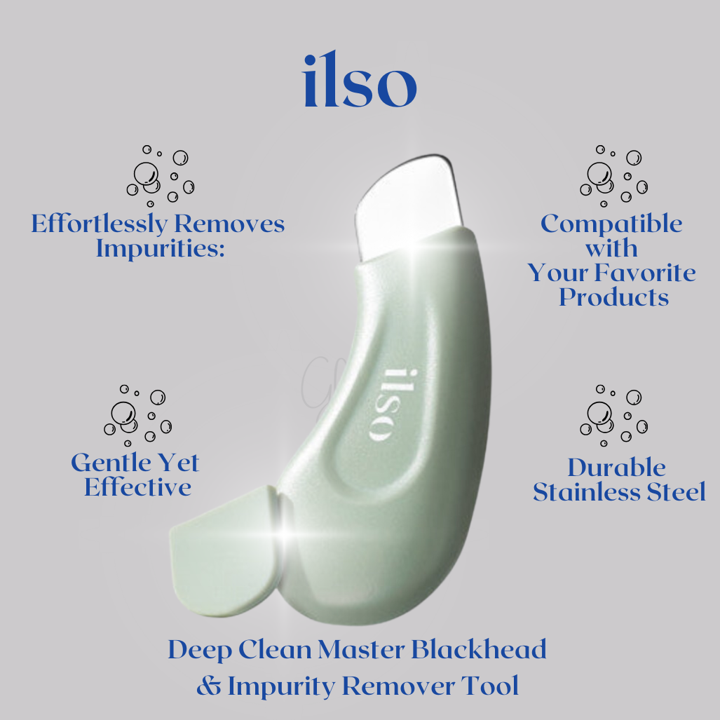 ilso Deep Clean Master Blackhead & Impurity Remover Tool – Effortlessly Eliminate Blackheads, Dead Skin Cells, Sebum & Impurities for Smooth, Clear Skin | Compatible with Nose Packs, Wash-Off Packs & More for Deep Cleansing